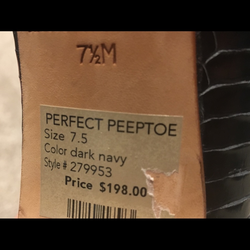 Navy peep toe heels - Picture 3 of 3